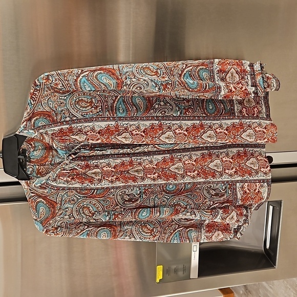 💕RACHEL ZOE💕 Violet Peasant Neck Tie Blouse in Parrot & Bright Red 6 - Picture 7 of 16